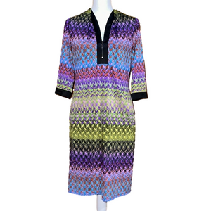 Etcetera Misson Style Abstract Chevron Print Dress Size 2 - EUC